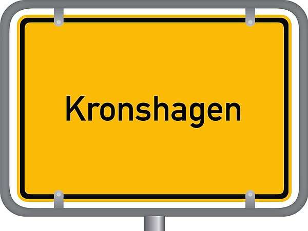 Ein Stadteingangsschild zur Stadt Kronshagen.